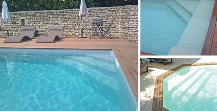 Les piscines bois ont leur escalier !