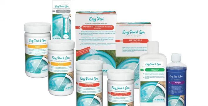 Une gamme de produits d’entretien pour petites piscines hors-sol et spas gonflables