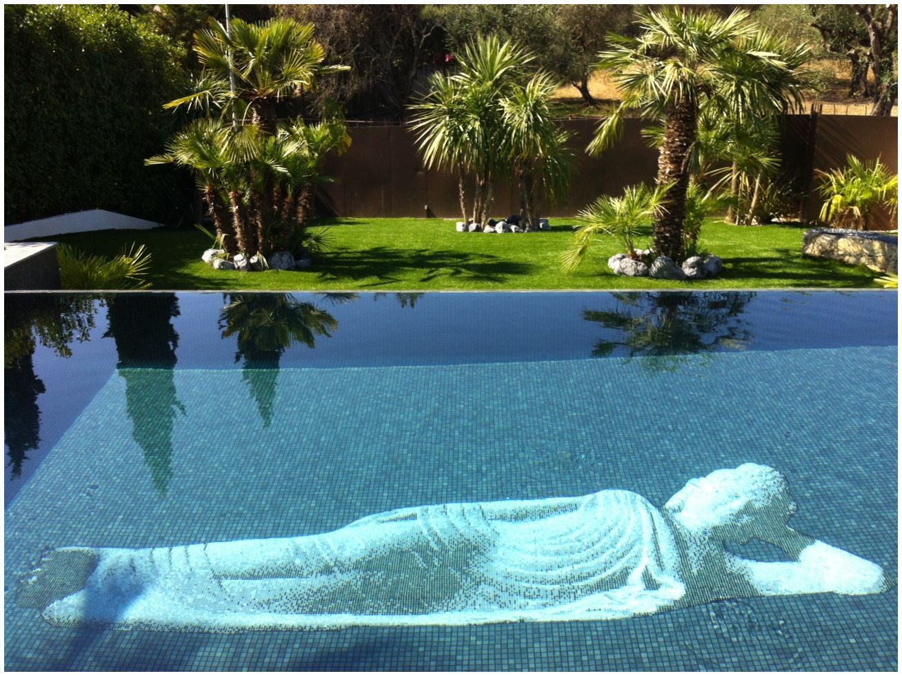 Mosaiques effet 3D Bouddha fond de piscine
