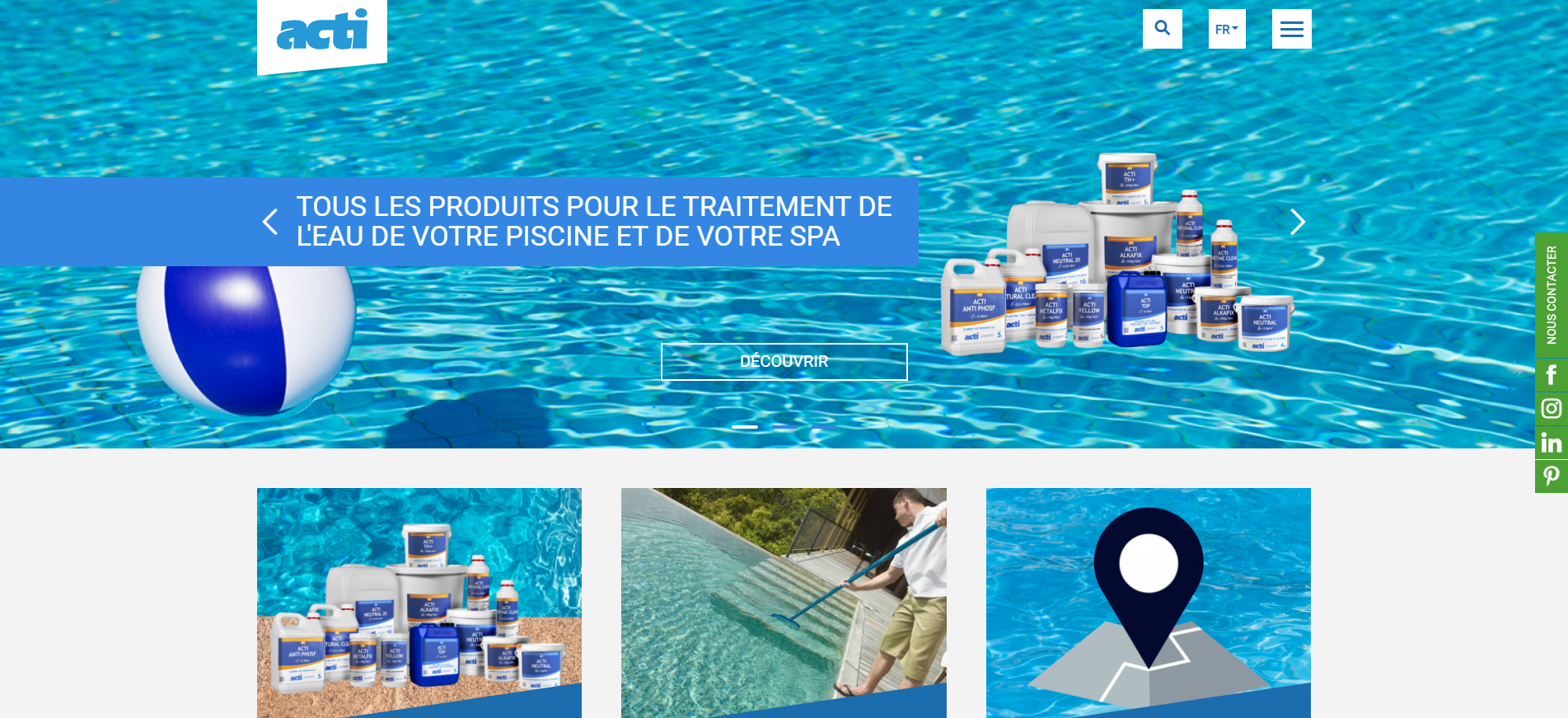 Le site internet dActi, véritable partenaire de l entretien d eau de piscine