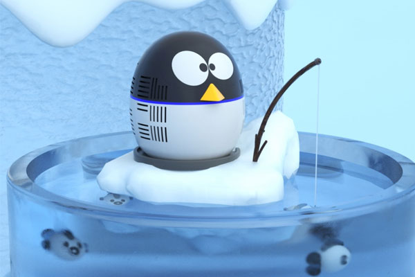 Pompe à chaleur piscine en forme de pingouin