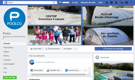 La nouvelle page Facebook de Poolco