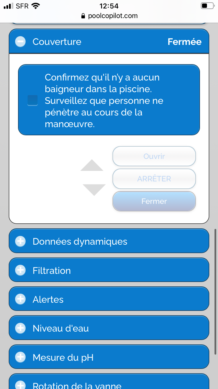 PoolCopilot pour contrôler à distance l'ouverture et la fermeture de son volet de piscine