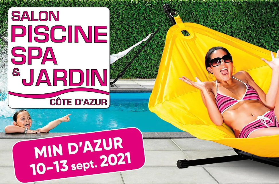 Laffiche du salon 2021 de la piscine, du spa et du jardin de Nice 