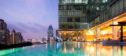 sivatel bangkok piscine à débordement
