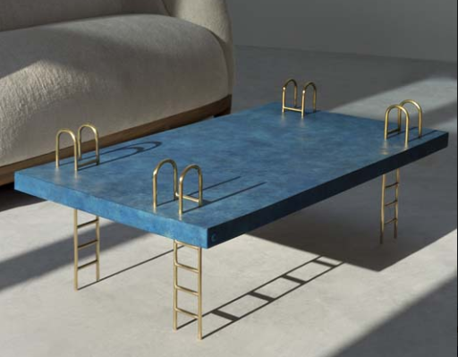 La table basse piscine du designer français Franck Genser