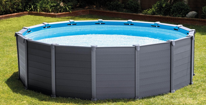 piscine acier grise