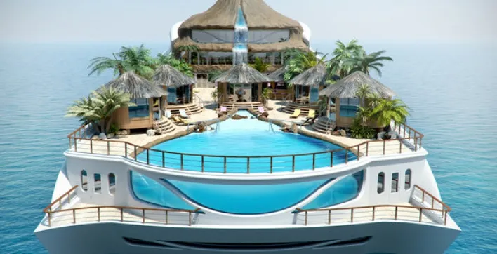 Voyagez à bord d'une île tropicale !