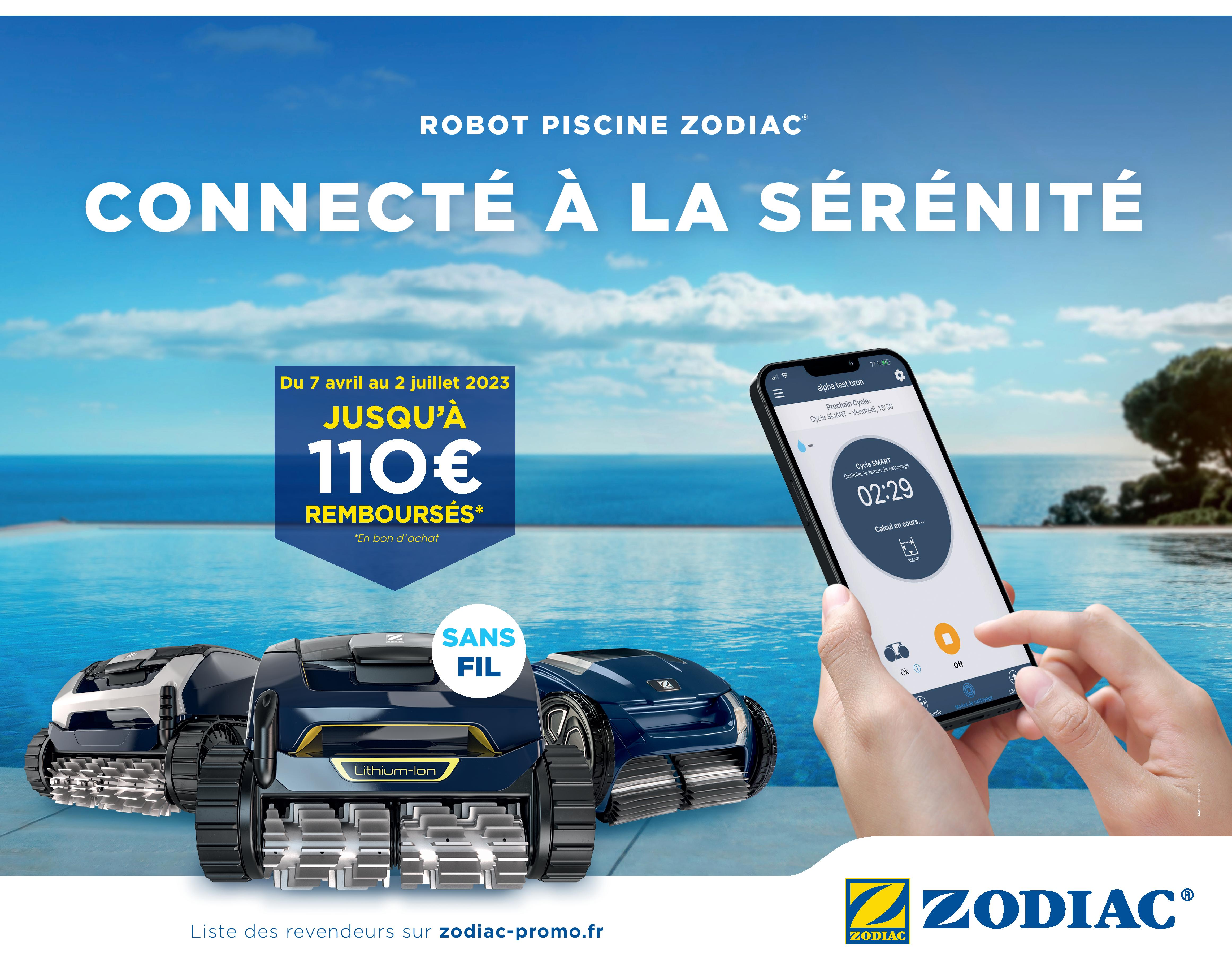 Jusqu'à 110 € de bon d'achat grâce aux robots connectés Zodiac