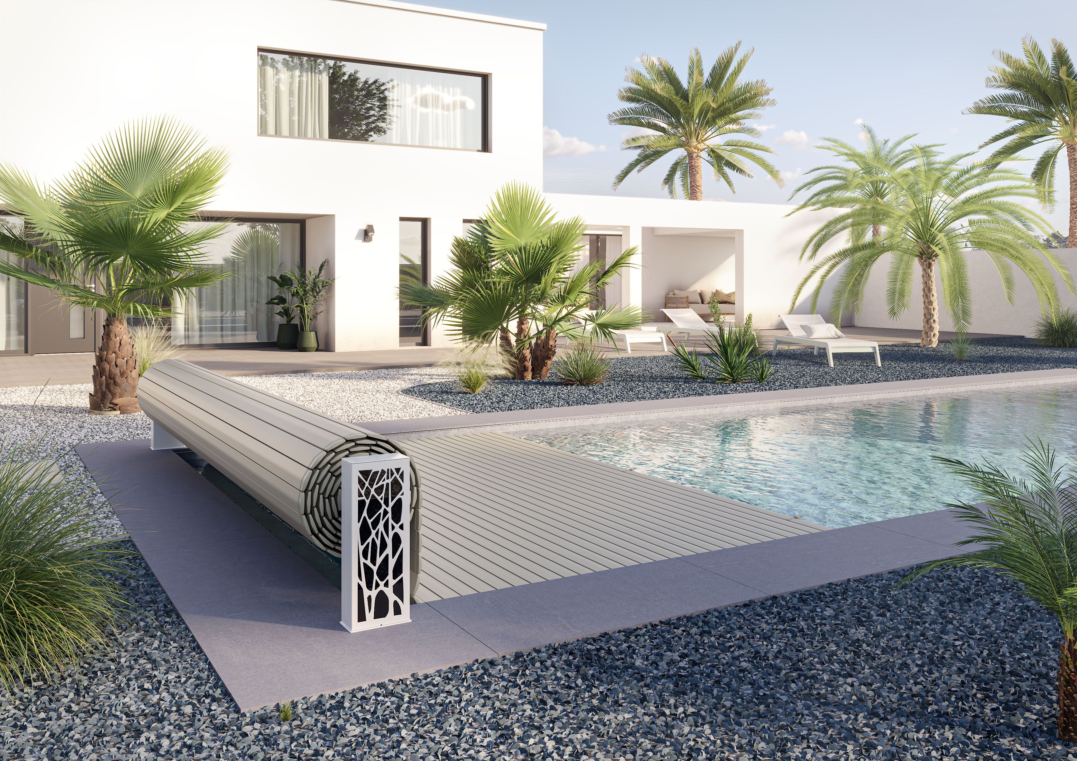 Tahiti, le nouvel enrouleur de couverture hors sol pour piscine signé Sofatec