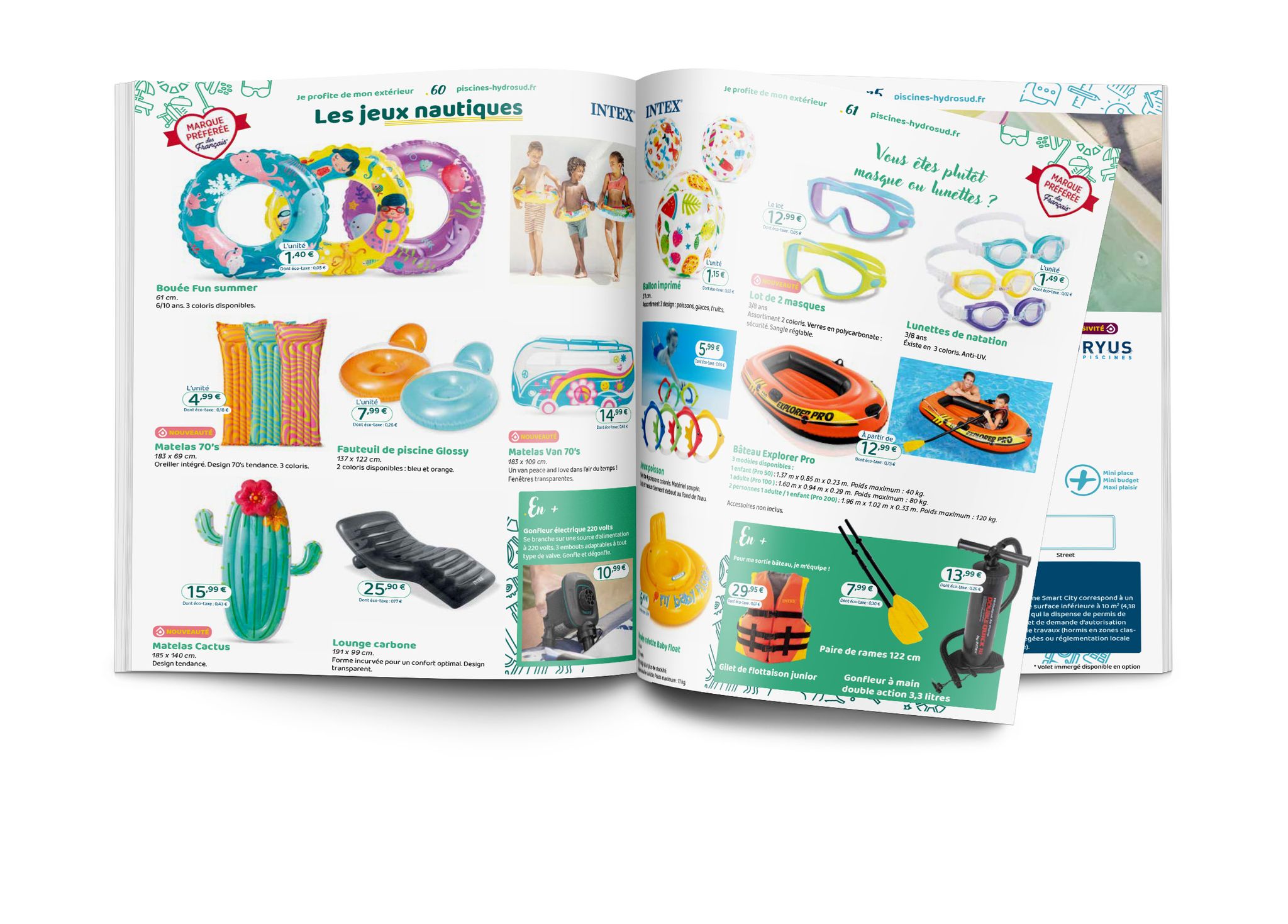 La partie jeux nautiques du catalogue J'ai envie de piscine