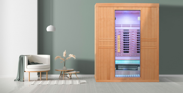 Une cabine de sauna infrarouge signée Poolstar à installer chez soi