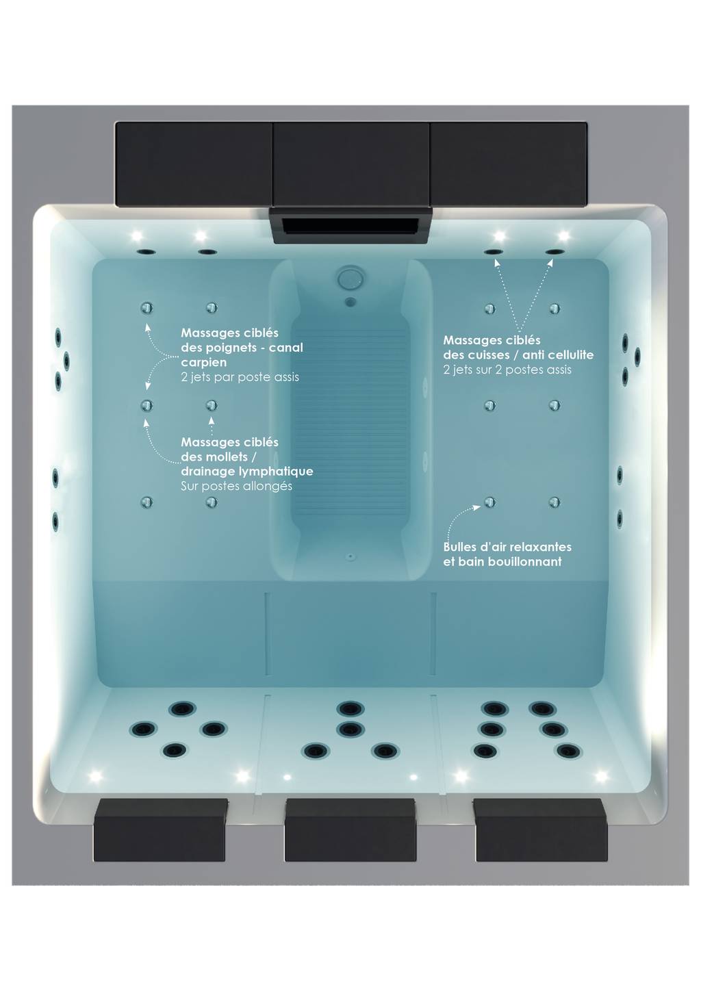 Le détail des technologies utilisées par Aquilus sur leurs spas