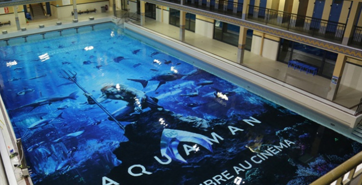 Affiche Aquaman à la piscine Pailleron