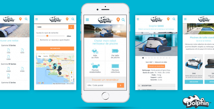 Les robots de piscines Dolphin sur le web en version Full Mobile