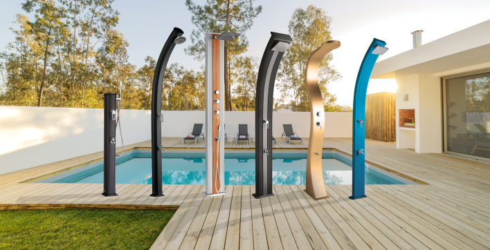 Des douches d'extérieur pour piscine, spa ou à installer sur un bateau