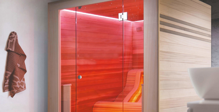 Une cabine de sauna infrarouge deux places signée Aquilus