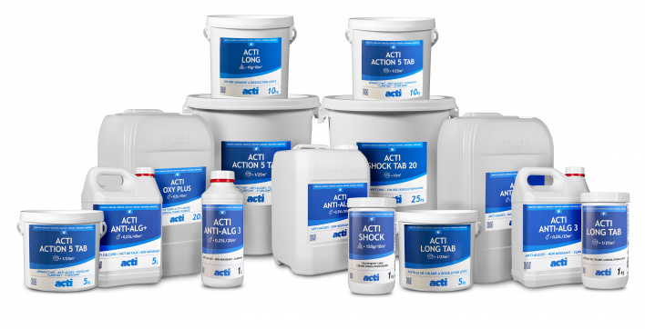 Les produits Acti pour une eau de piscine propre et claire