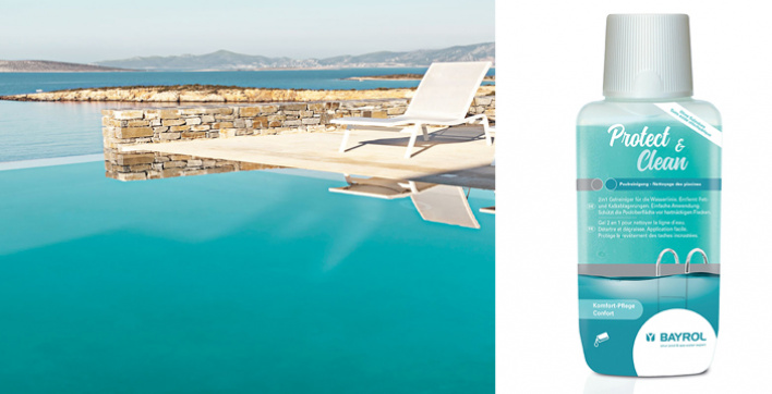 Protect & Clean de Bayrol pour nettoyer la ligne d'eau