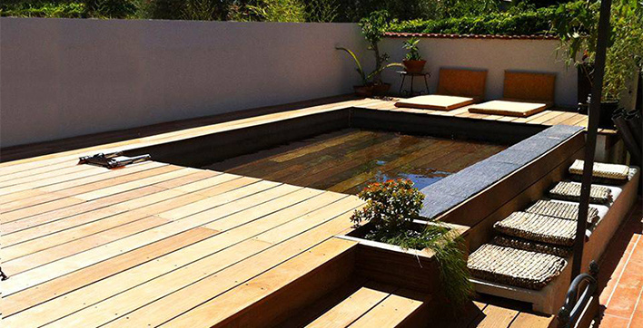 Piscine a plancher amovible