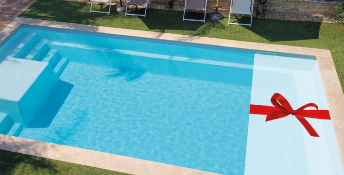 Un mètre offert pour l'achat d'une piscine coque Alliance Piscines