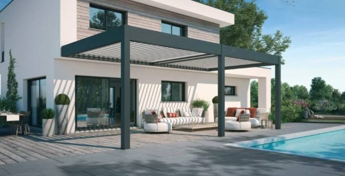 Une pergola bioclimatique signée Abrisud