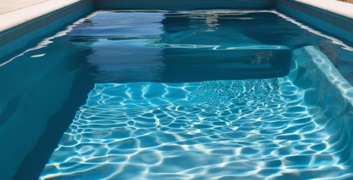 Une piscine privée avec une profondeur mixte