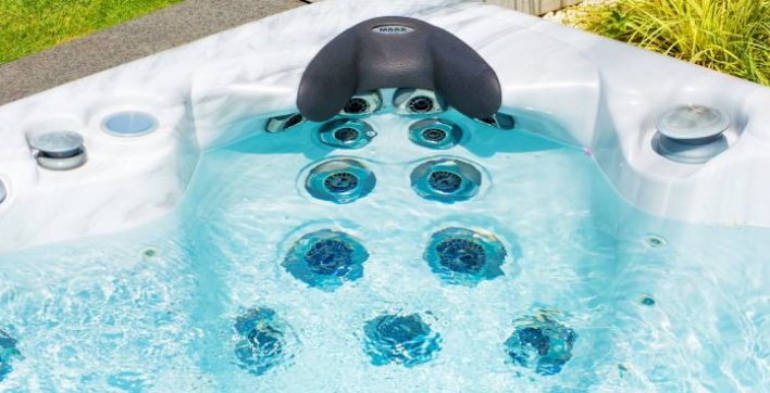 Les jets d'un des spas de la gamme bien-être d'Aquilus