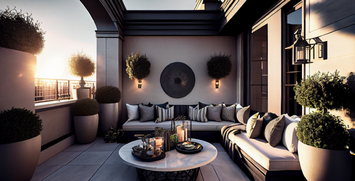 Une terrasse décorée selon les tendances 2024