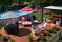 Inspiration pour aménager son jardin autour dune piscine hors-sol