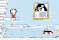 Une piscine dessinée et imaginaire pour lutter contre le confinement